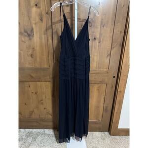 NWT Haute Hippie 100% silk maxi dress, Navy, spaghetti strap Size Medium